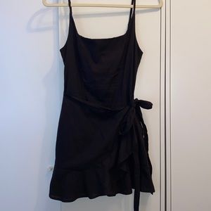 Princess polly black wrap tie dress